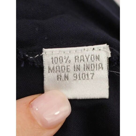 Solitaire Anthropologie Sz M Embroidered Shift Tunic Dress Navy Blue - Picture 9 of 13